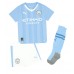 Billige Manchester City Julian Alvarez #19 Børnetøj Hjemmebanetrøje til baby 2023-24 Kortærmet (+ korte bukser)